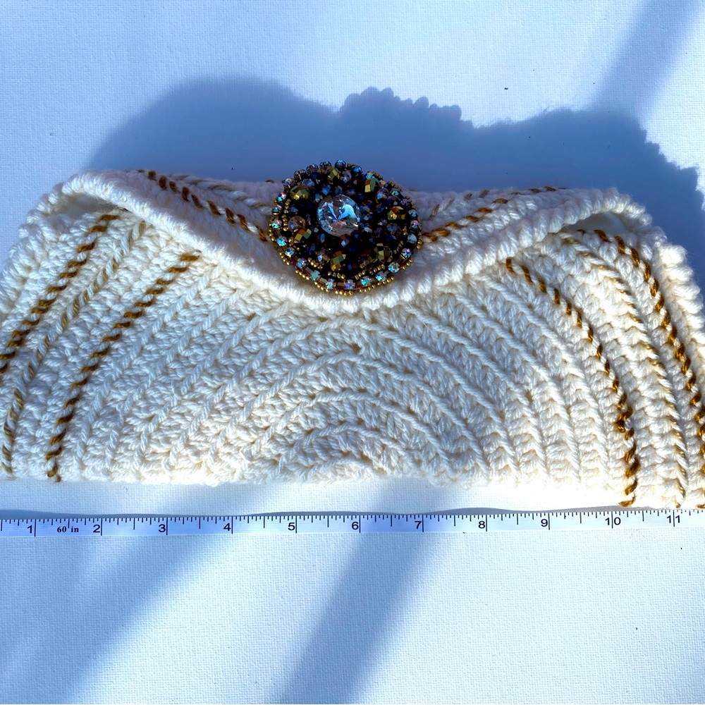 Handmade crochet clutch, my great aunt made thisn Support her small business